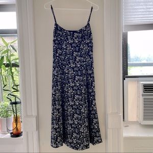 Navy floral dress from Uniqlo